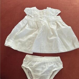 White Eyelet Dress and Bloomers Set